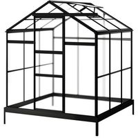 Szklarnie, SELSEY Szklarnia ogrodowa aluminiowa poliwęglanowa 3,4 m2 trzysekcyjna z fundamentem 184x185 cm czarna